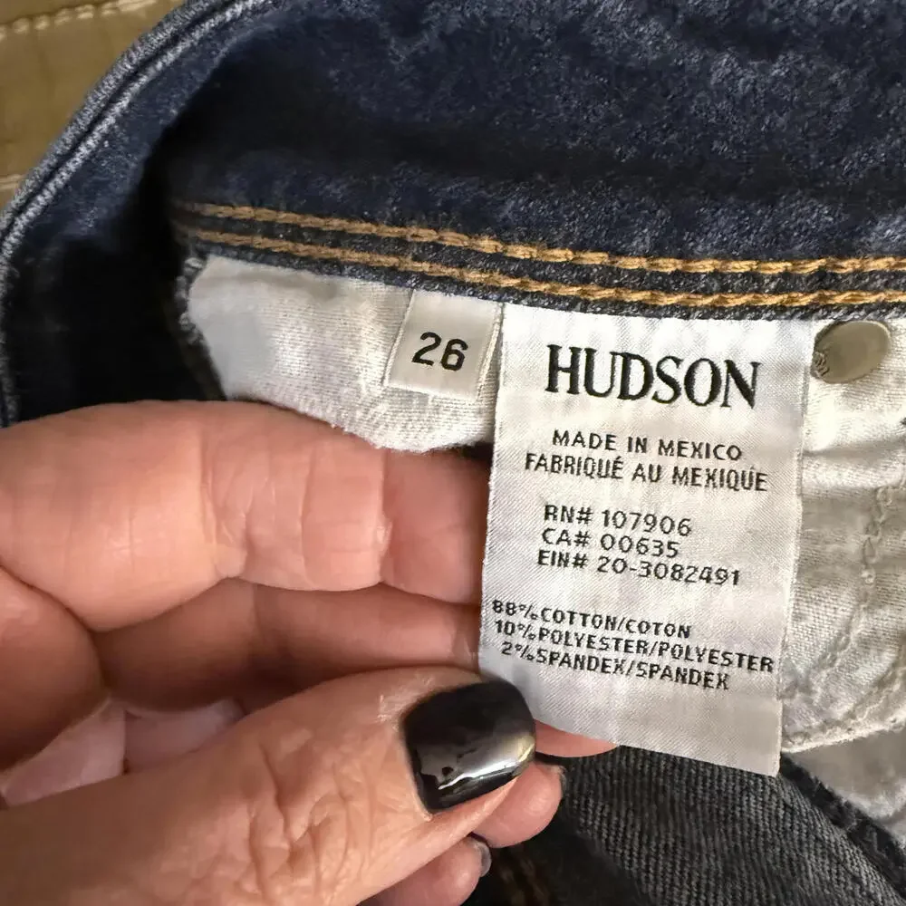 HUDSON Collin Flap Skinny Jean WMS‎ Size 26 Minimalist Core Preppy Modern Luxury